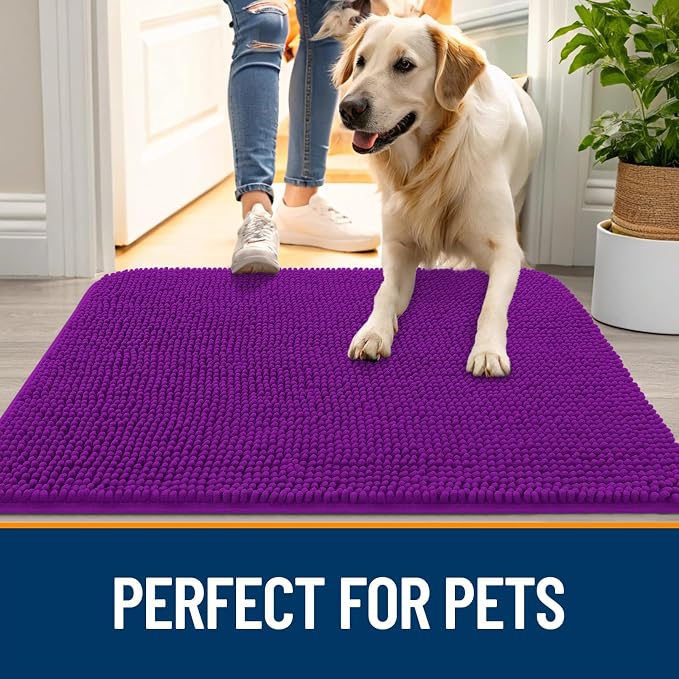 OLANLY Dog Door Mat for Muddy Paws 54x32, Absorbs Moisture and Dirt, Absorbent - Image 6