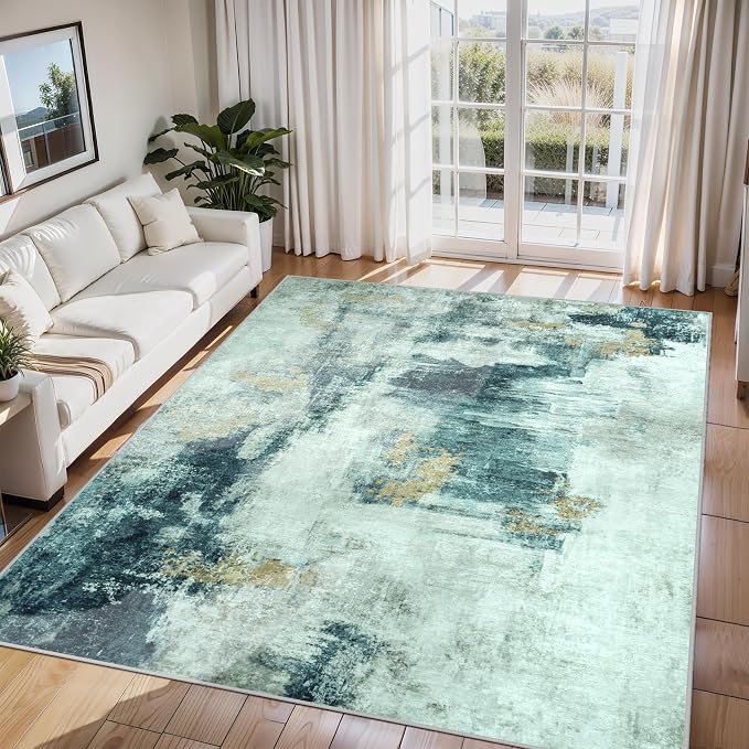 6x9 Area Rugs for Living Room Rug Washable: Abstract Rug for Dining Room by Aelenmu