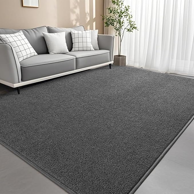 4x6 Feet Grey Area Rugs for Bedroom, Indoor Washable Memory Foam Rug for Living by Woottpe