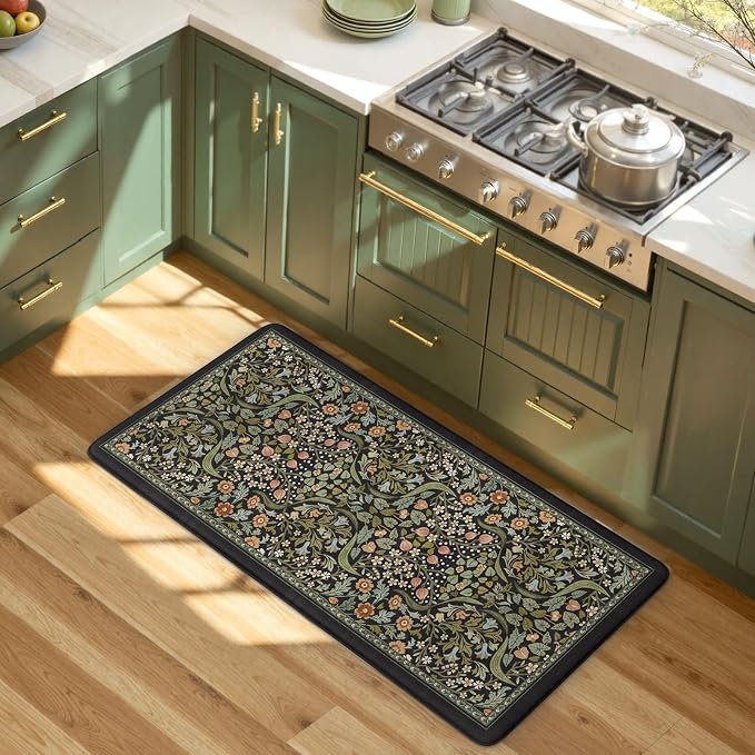 Collive Anti Fatigue Kitchen Mats, Cushioned Floral Kitchen Rugs Non Slip - Image 7