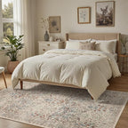DCX Beige Area Rugs 9x12, Machine Washable Non Slip Stain Resistant Soft - Image 9