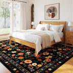 9x12 Area Rugs for Living Room Vacuum-Friendly Machine Washable Area Rug Flower - Image 7