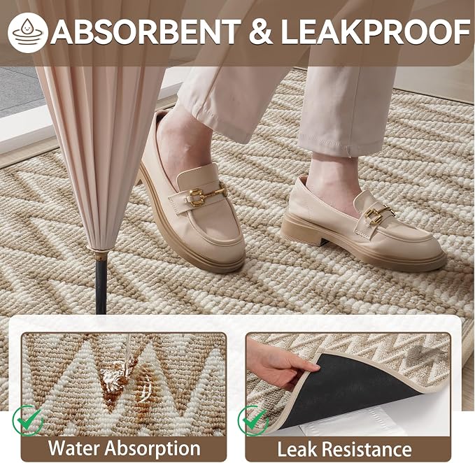Indoor Door Mat 17x30, Dirt Resistant & Absorbent Doormat - Image 6
