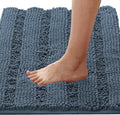 H.VERSAILTEX Bath Mats for Bathroom Non Slip Thick Chenille Striped Bath Rug by HVERSAILTEX