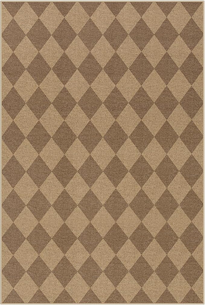 Lahome Colette Checkered Easy Jute 6x9 Rug, Large Rugs - Image 8
