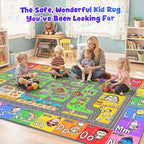 Kids Road Rug for Playroom, 5x7 Kids Car Rug Play Mat - Image 7