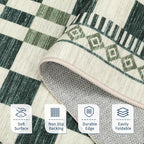 GarveeHome 5x7 Washable Rug for Living Room Contemporary Sage Green Geometric - Image 2