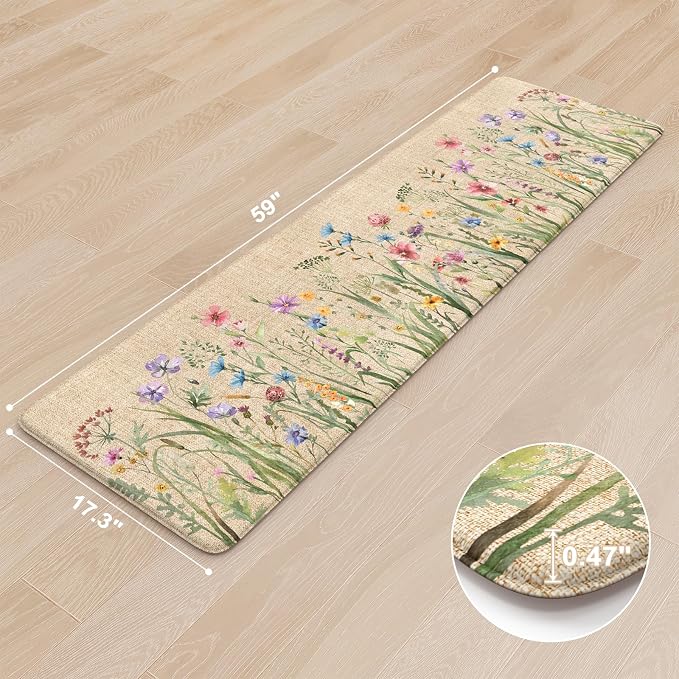 KIMODE Anti Fatigue Kitchen Mat, Cushioned Farmhouse Kitchen Runner, Non Slip - Image 3