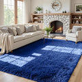 5x7 Area Rugs for Living Room Rug: Soft Fluffy Shag Blue Rugs for Bedroom by CarpetAddColortoYourLife