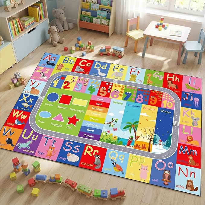 ABC Kids Rug, soft low-pile surface, non-slip backing, compact size - Image 2