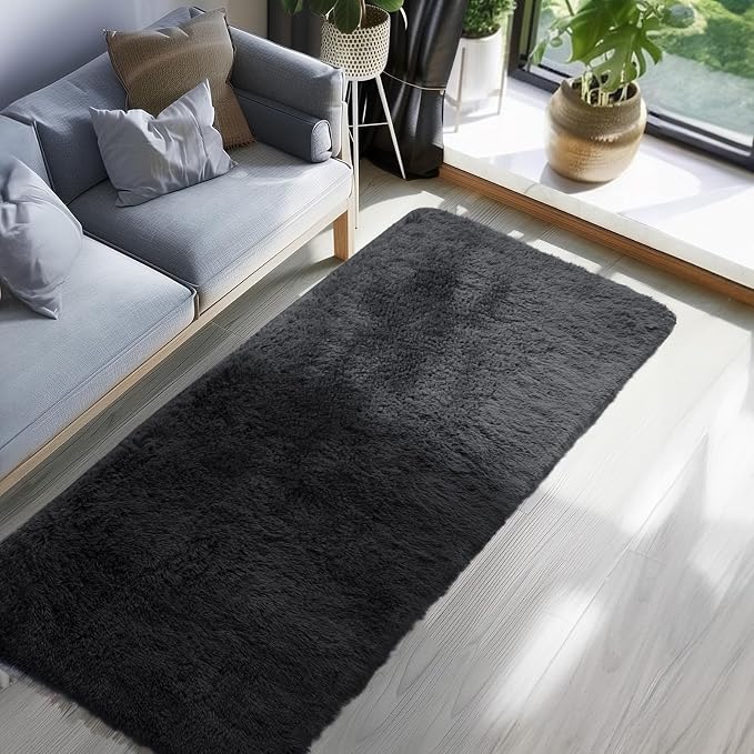 Ophanie Runner Rug for Hallway, 3x8 Washable Non-Slip Fluffy Soft Bedside Rugs - Image 6