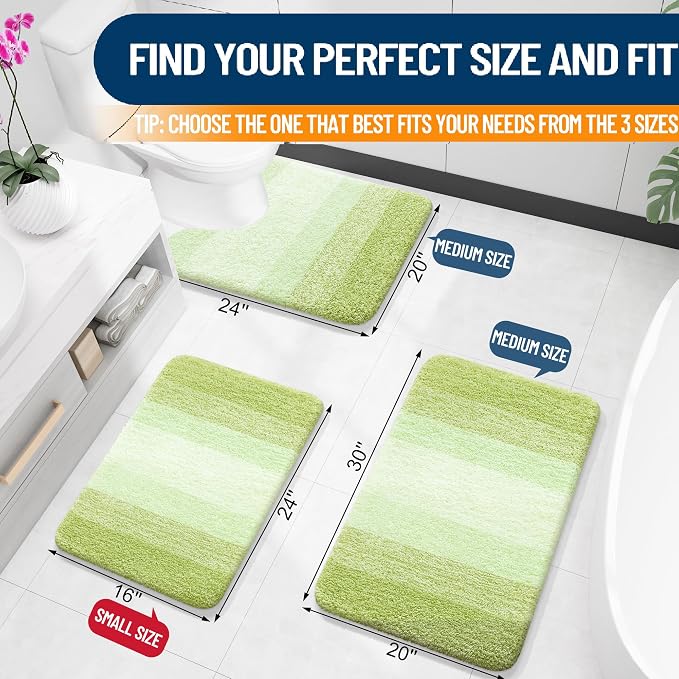 OLANLY Small Bathroom Rugs Mat 24x16, Extra Soft Absorbent Microfiber Bath Rugs - Image 2