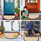 Smiry Half Circle Front Door Mat Outside Entrance, Heavy Duty Sturdy Natural - Image 7