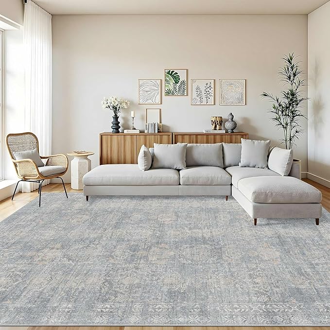 Rugxara 9x12 Area Rugs for Living Room Bedroom, Large Washable Rug, Non Slip & by Rugxara