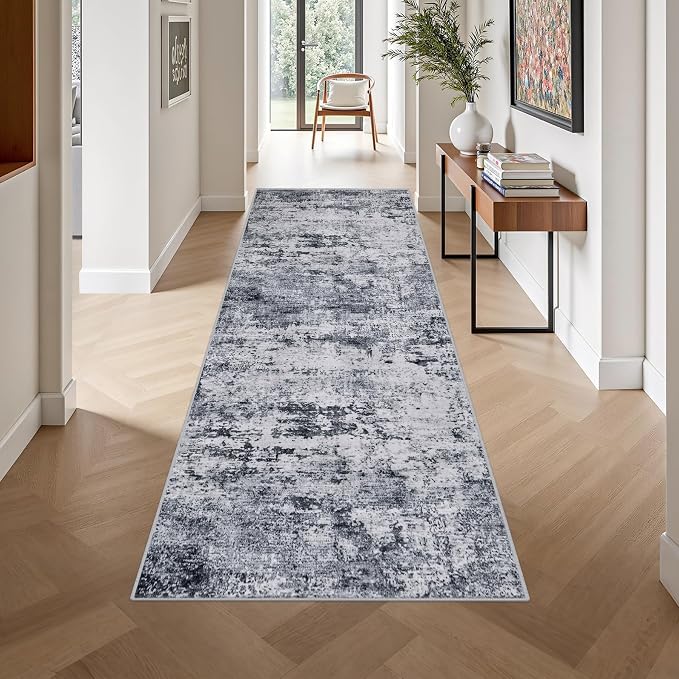Washable Area Rug 3x10 Entryway Rug: Washable Modern Abstract Soft Thin Rug - Image 4