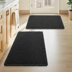 Upgraded Waffle Bath Mats Set of 2, Super Absorbent Non Slip Bath Mats by AMOAMI