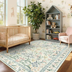 Wonnitar Boho Floral Washable Rugs 5x7, Soft Area Rugs by Wonnitar