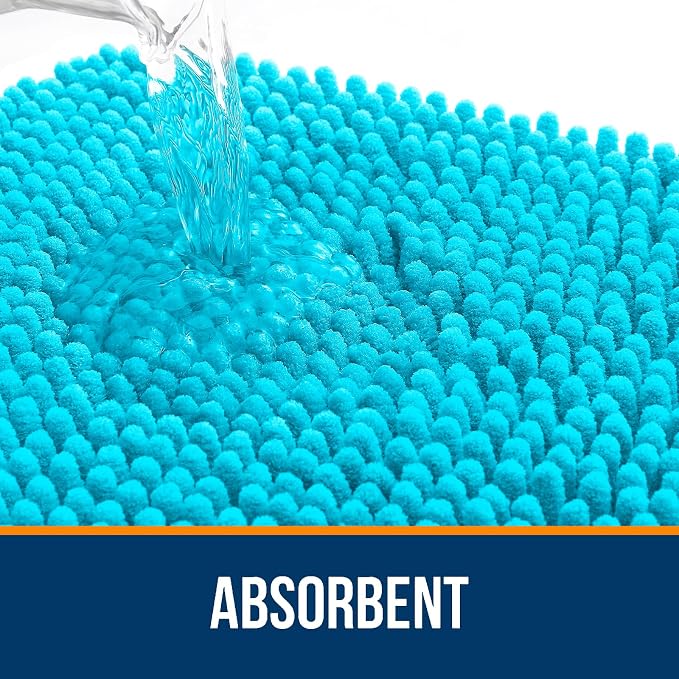 OLANLY Large Bathroom Rugs 45x27, Extra Soft Absorbent Chenille Bath Rugs - Image 4
