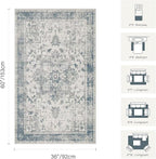 Rugxara 3x5 Washable Entryway Rug, Non Slip Boho Runner Rugs - Image 2