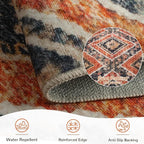Area Rug 8x10 Rug Machine Washable Non-Slip Low Pile Print Pattern Western Rug - Image 3