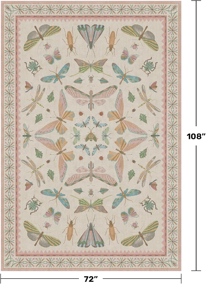 Hazo Haus Floral Pink Rugs for Bedroom Girls 6x9 - Image 2