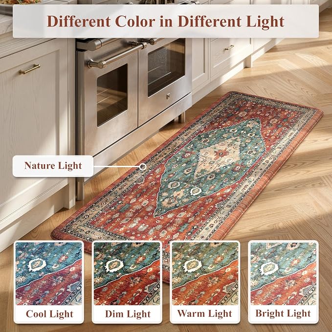 Collive Boho Kitchen Mats Cushioned Anti Fatigue Mats, Non-Slip Kitchen Floor - Image 7