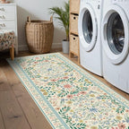 Rugxara 2x6 Floral Runner Rug, Washable Runners - Image 3
