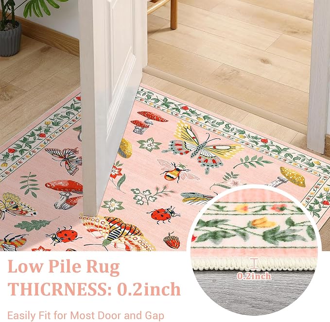 Mushroom Insect 8x10 Area Rugs, Washable Rugs - Image 5