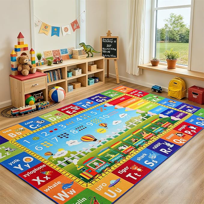 ABC Rug for Playroom Classroom Bedroom, 5x7 Kids Educational Area Rug for - Image 5