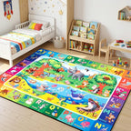 Kids Rug for Playroom, Educational Learning Play Mat, Soft Non-Slip Machine - Image 4