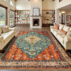 SERISSA Washable Rugs 9x12 Area Rugs, Large Non-Slip Boho Living Room Rug by SERISSAHomeDecorCollection