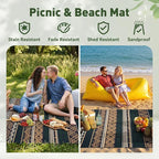 MontVoo Outdoor Rug Carpet Waterproof-Patio Rug Mat 8x10 Reversible RV Outdoor - Image 5