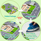 Car Rug Play Mat for Kids Toy Cars, City Road Traffic Playmat for Kid Bedroom - Image 7