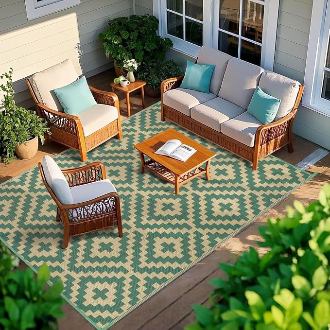 Outdoor Patio Plastic Straw Rug - Image 7