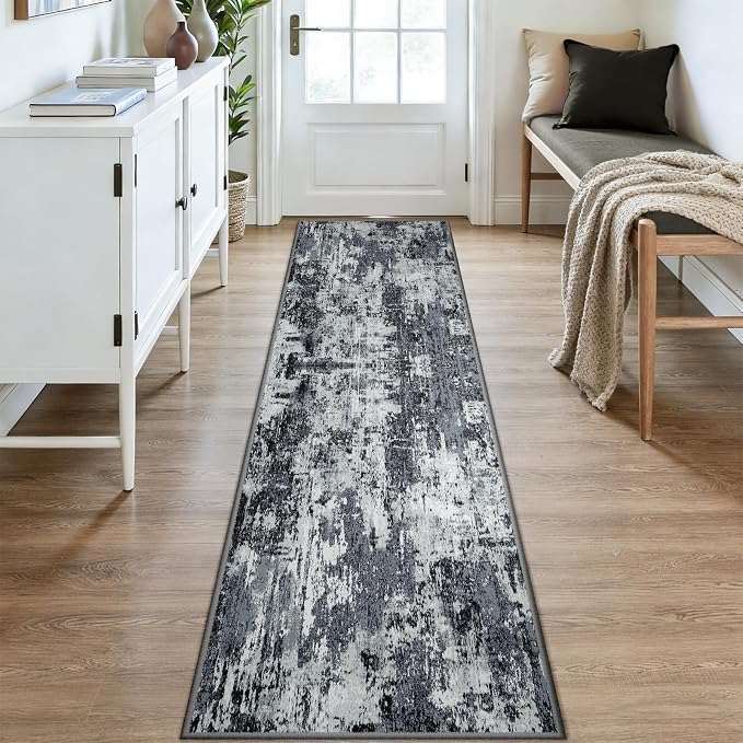 RELEANY Washable Area Rugs 2x9 Non-Slip Modern Abstract Soft - Image 2
