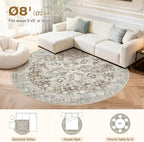 Tortania 8' Round Area Rug Living Room Rugs - Image 8