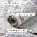 DCX Purple Floral 2x6 Runner Rug, Washable Rug - Image 6