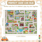Capslpad Tan Car Road Kid Rug Carpet Playmat - Image 2