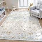 Lahome Flavie Boho Light Blue Area Rug 5x7 by Lahome