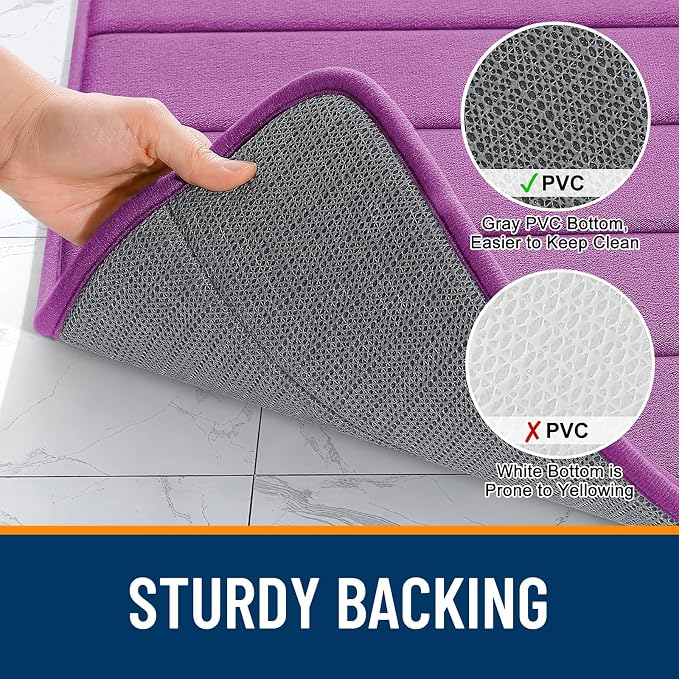 OLANLY Memory Foam Bath Mat 24x16, Super Soft Absorbent Bathroom Rugs, Quick Dry - Image 7
