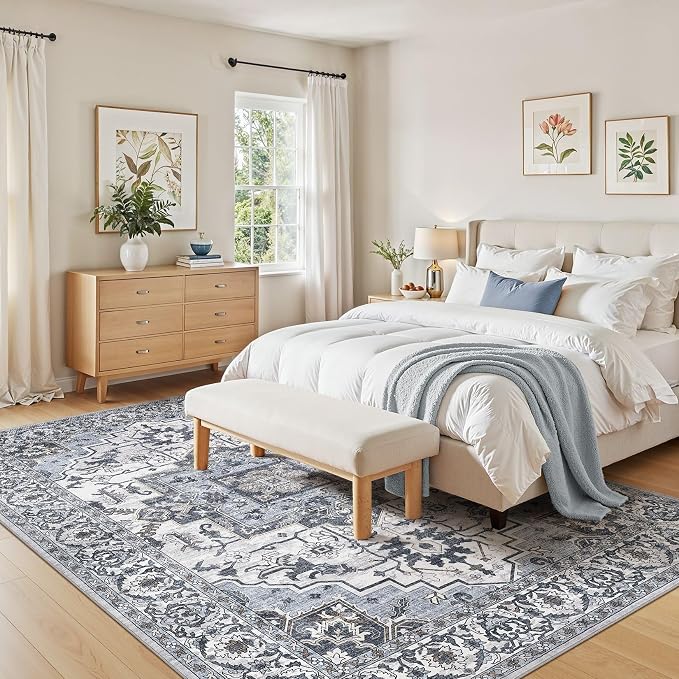 10x12 Area Rugs Living Room: Washable Vintage Rug Large Non-Slip Stain - Image 7