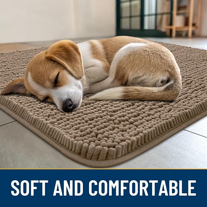 Smiry Dog Door Mat for Muddy Paws 44x24, Absorbent Dirt Trapper, Non-Slip - Image 2