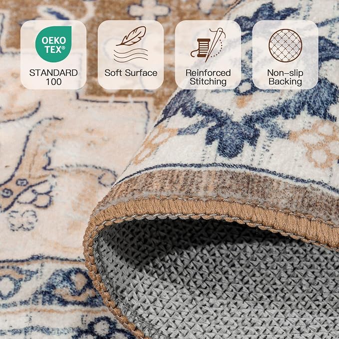 Lofus 2'6"x14' Runner Rug for Hallways, Washable Kitchen Rugs, Non-Slip Rugs - Image 3