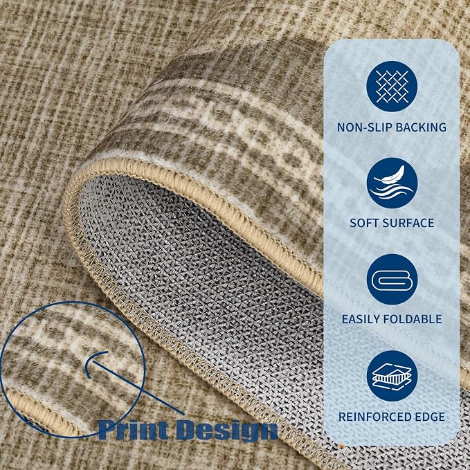 GarveeHome Scalloped 4 x 6 Rug Non-Slip Washable Low-Pile Carpet - Image 5