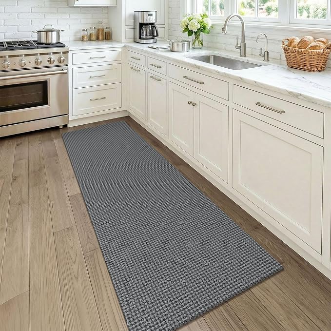 KOZYFLY Woven 2x7 Washable Kitchen Runner Rug, Non Slip Runners - Image 2