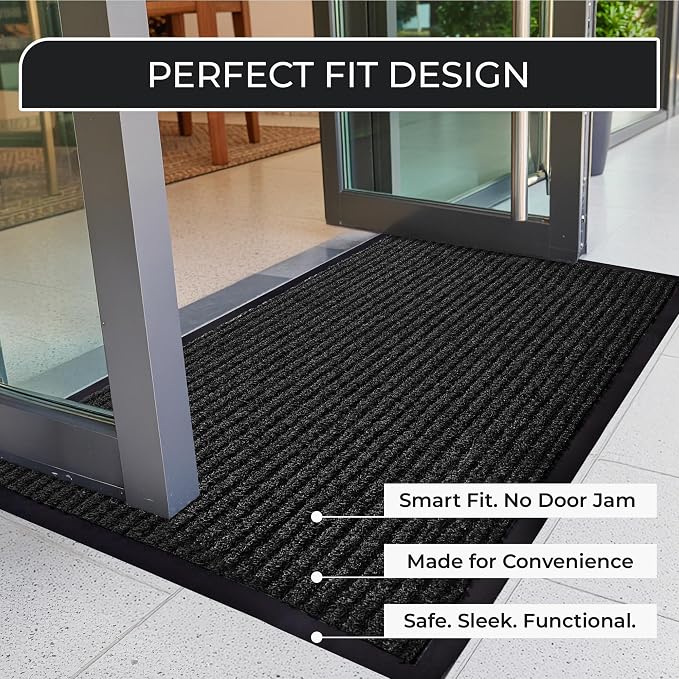 Large Door Mat 3' x 5' Charcoal, Heavy Duty Commercial Floor Mat, Industrial - Image 9