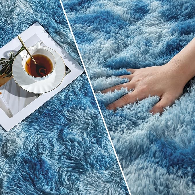 Deerhoo Large Shag Area Rugs 6 x 9, Tie-Dyed Plush Fuzzy Rugs - Image 3