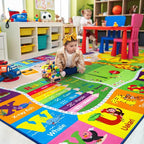 6x9 Playroom Rugs for Kids Washable, Educational and Fun Playmat - Image 5