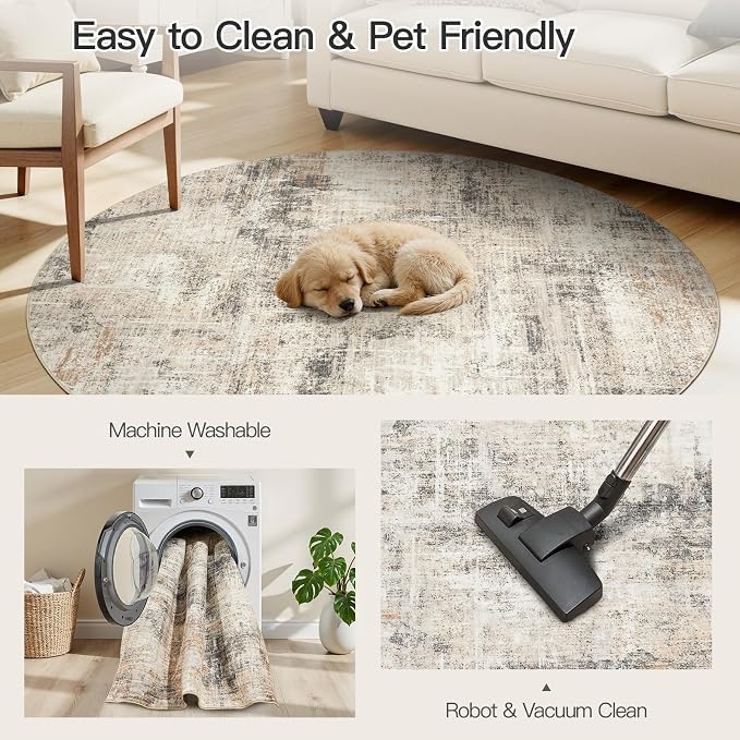 Lofus 4ft Area Rugs for Living Room, Soft Abstract Carpets for Bedroom Dining - Image 6