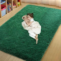 qulint 4x6 Area Rug for Bedroom, Fluffy Soft Shag Green Rugs for Living Room by QULINT
